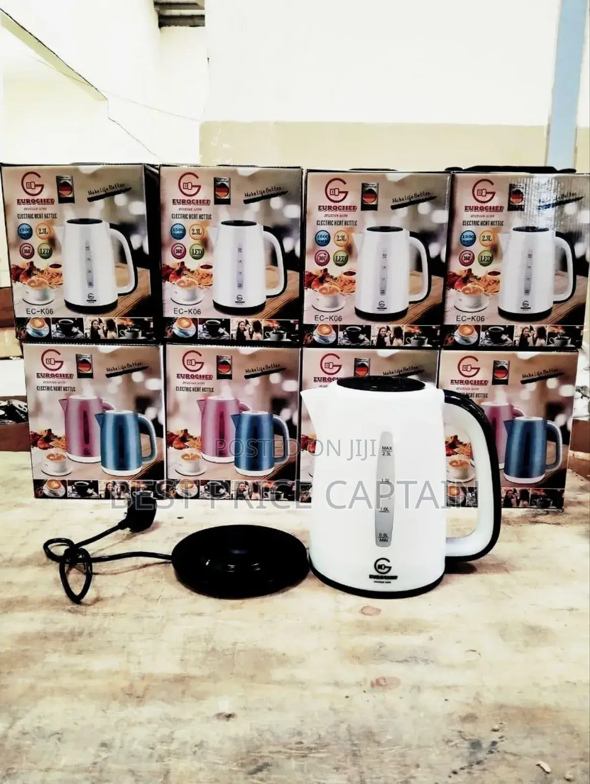 2.3ltrs Plastic Eurochef White Kettle at 950