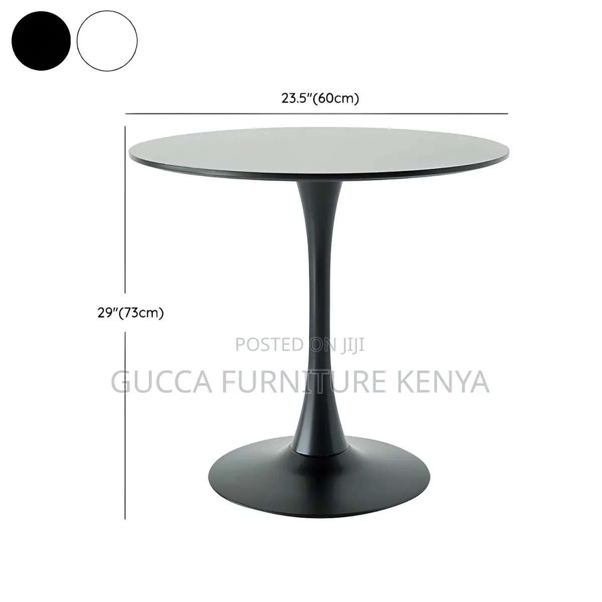 Dining Tables: Black Round Wood Modern Tulip Dining Table
