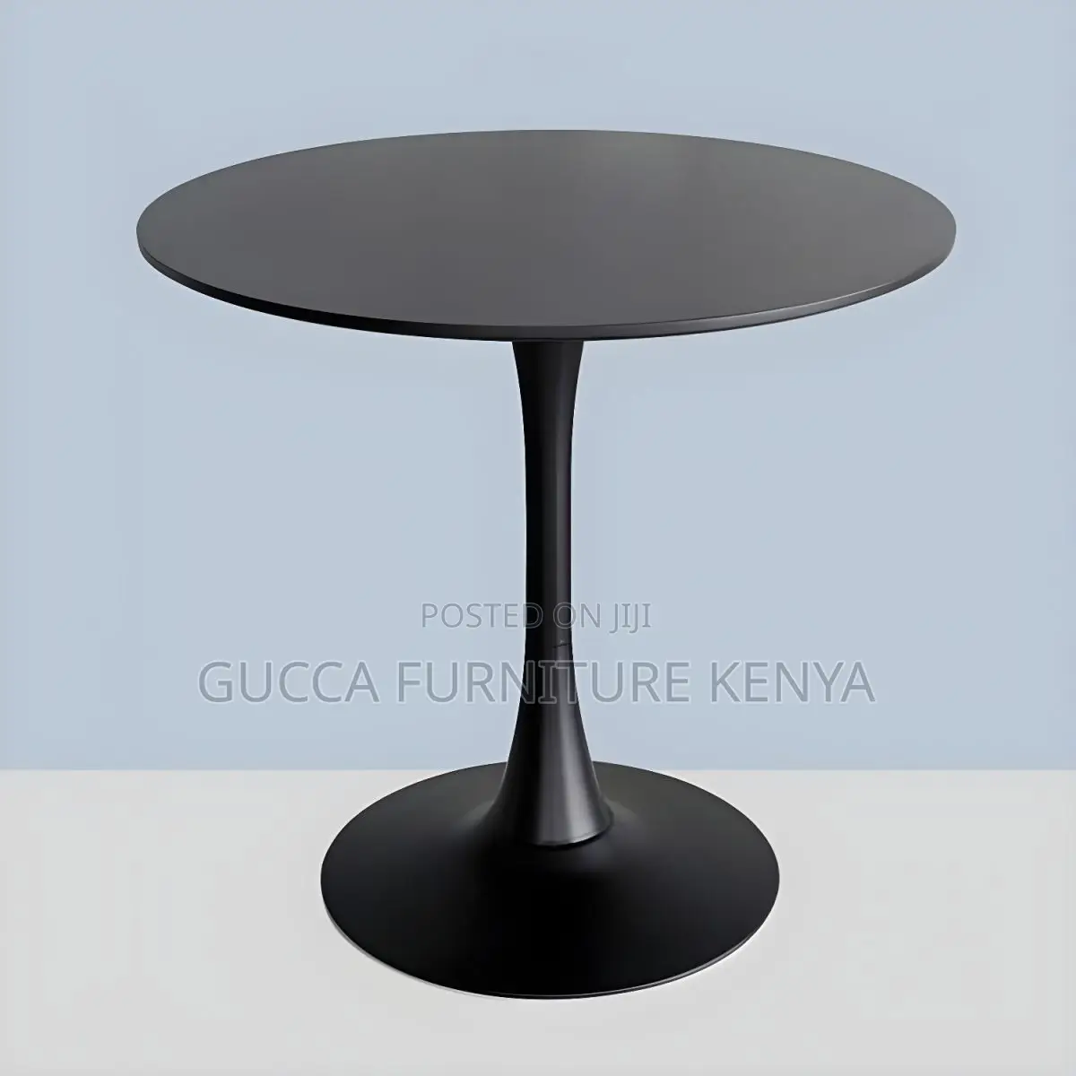 Dining Tables: Black Round Wood Modern Tulip Dining Table