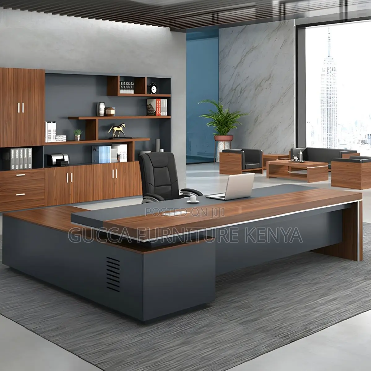 Office Tables:1800mm Modern Executive Brown Office Desk