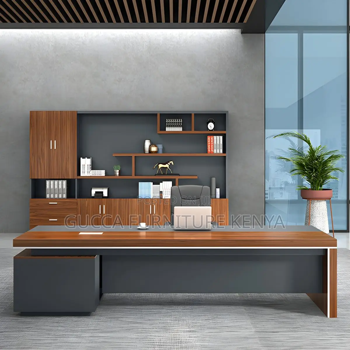 Office Tables:1800mm Modern Executive Brown Office Desk