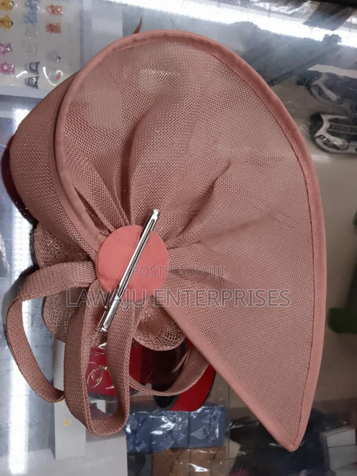 Peach Elegant Flower Fascinator