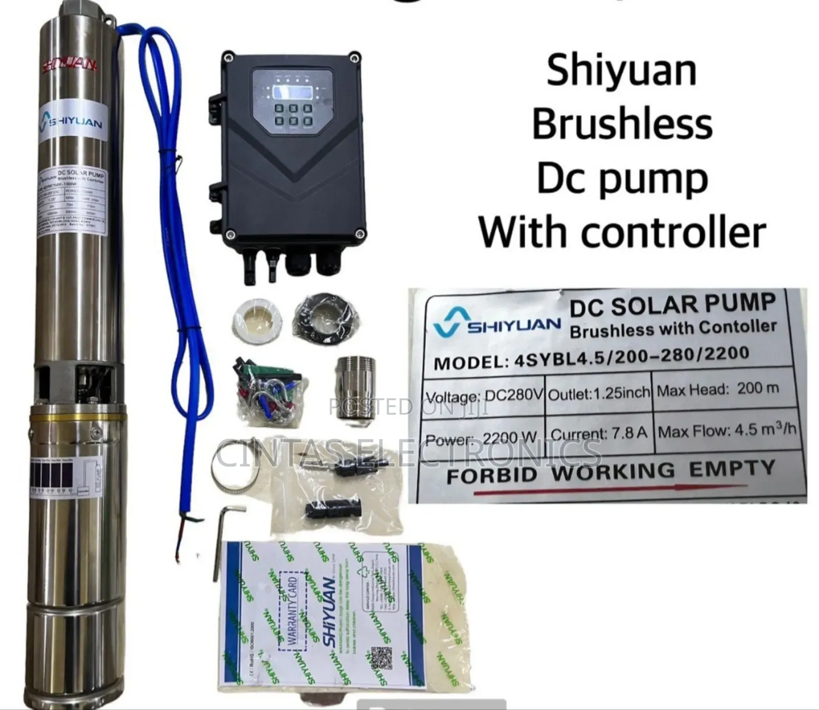 Shiyuan Brushless DC Pump. 200m,2200w