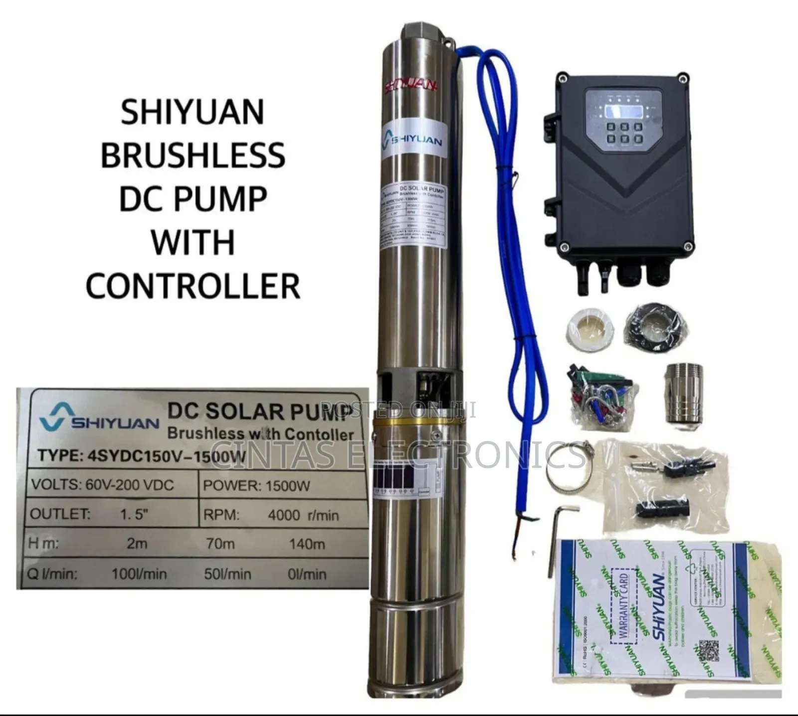 Shiyuan Brushless DC Solar Pump 140m,1500w