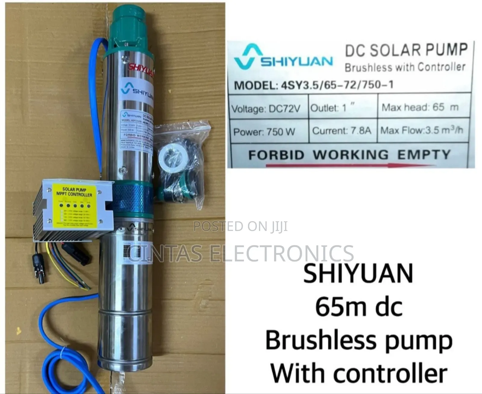 Shiyuan Brushless DC Submersible Water Pump 65m
