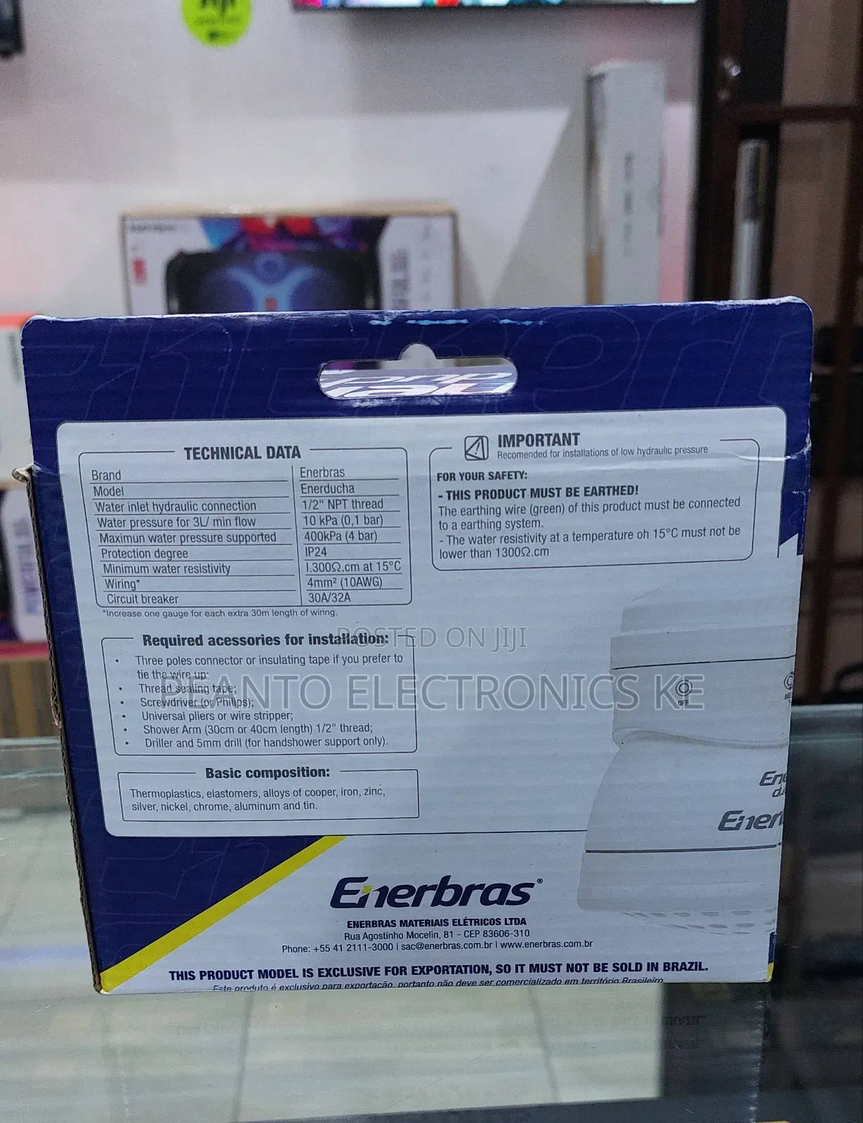 Enerbras 3T Instant Hot Shower Heater
