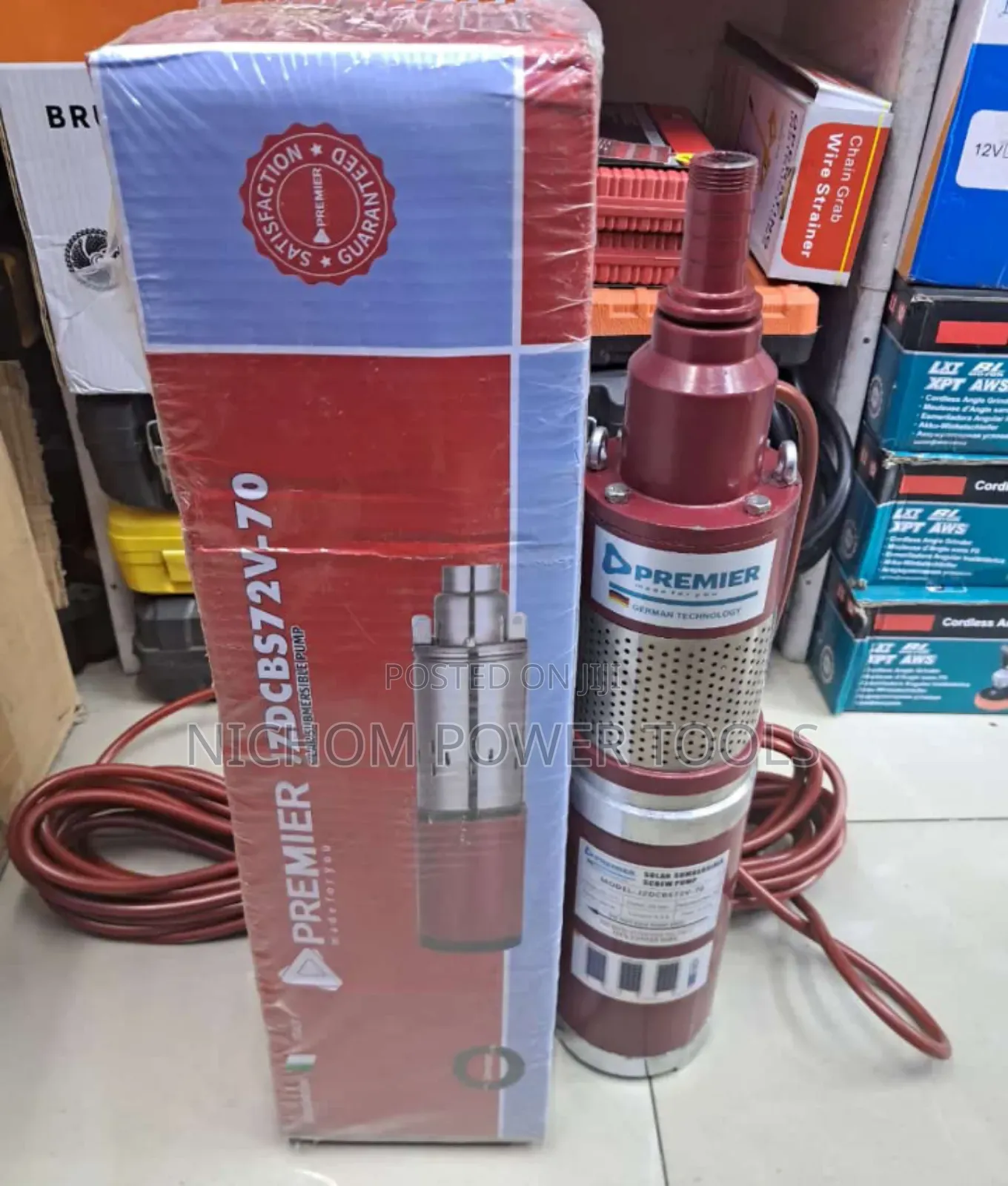 Premier Solar Submersible Water Pump 70m Max Head 600watts