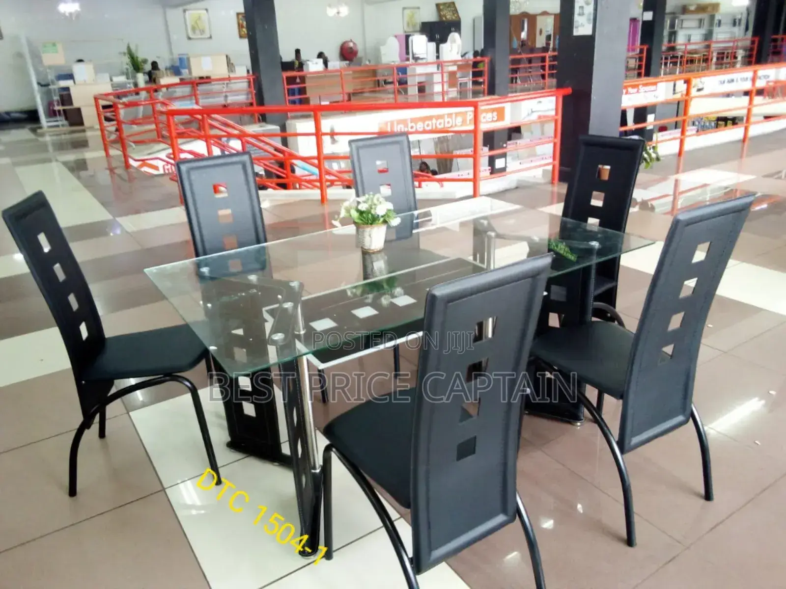 Executive 6 Sitter Glass Dinning Table