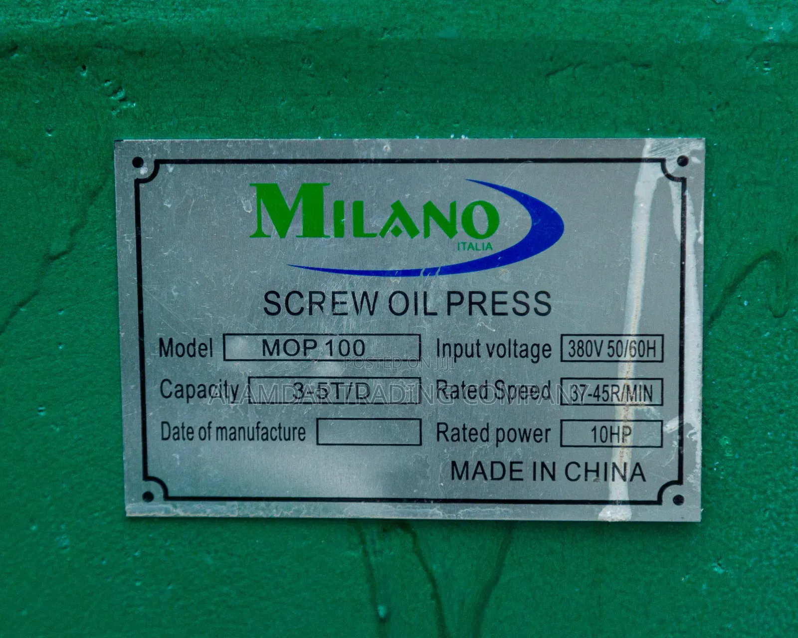 Oil Press Machine Complete With 10hp Motor
