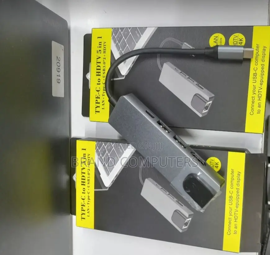 Type-C to HDTV 5 in 1 Multiport Adapter With Ethernet