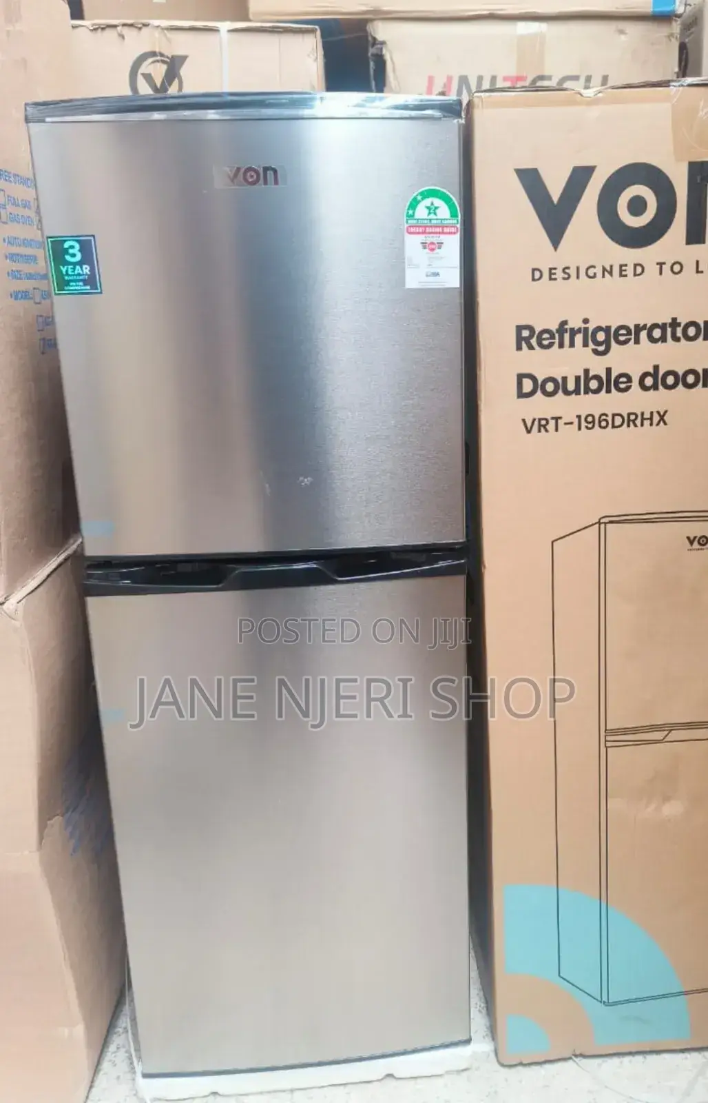 Von 195 Litres VRT-196D Double Door Refrigerator VN/195L
