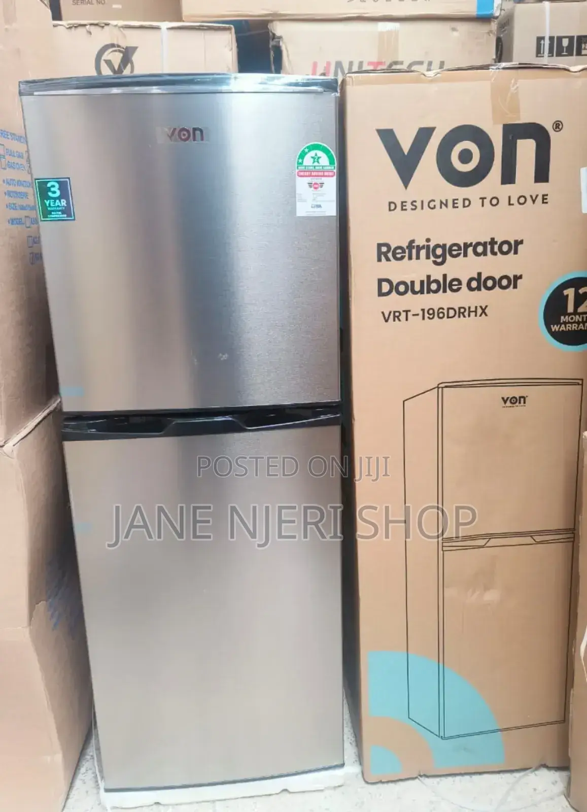 Von 195 Litres Double Door Refrigerator VN/195L