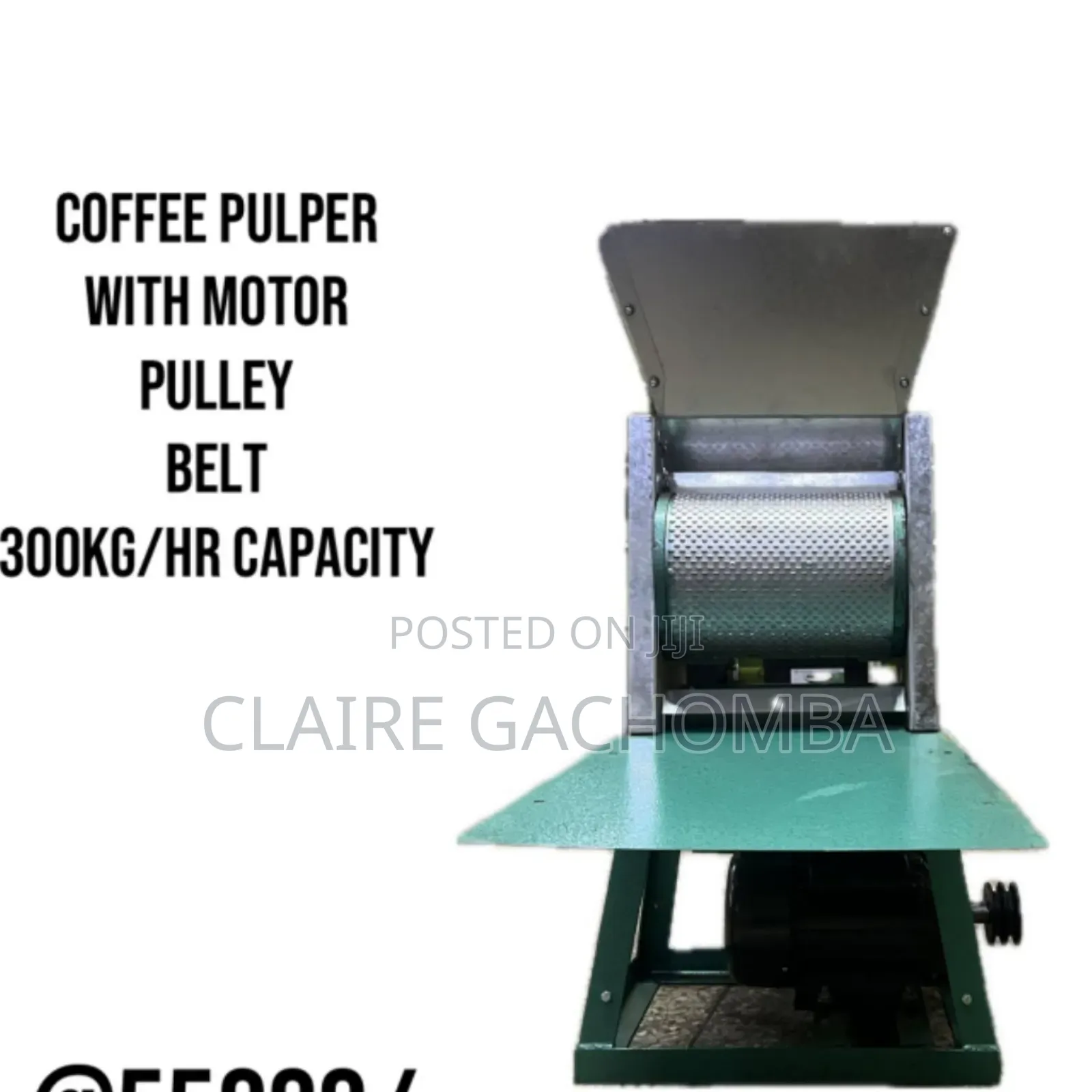 Coffee Pulper With Motor Pulley Belt 300kg/Hr Capacity