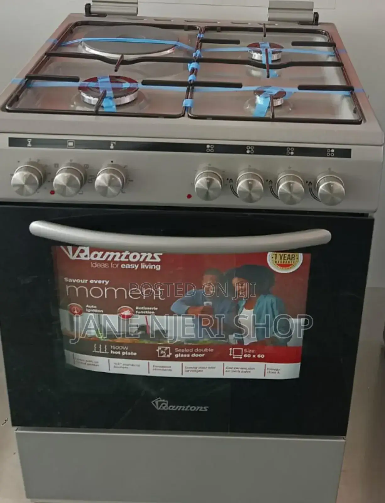 Ramtons 3G+1E 60X60 Silver Cooker - Rc/606 (1yr Wrty) Rm/60