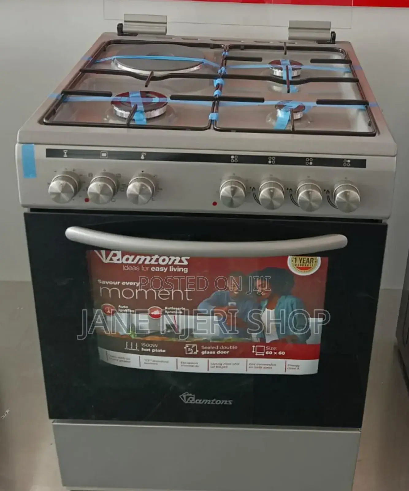 Ramtons 3G+1E 60X60 Silver Cooker - Rc/606 Rm/60