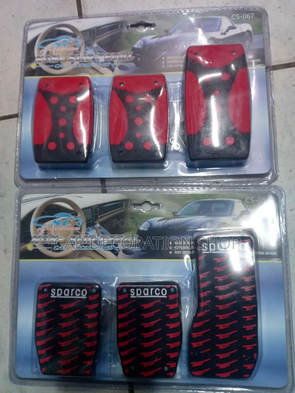 3pc Manual Pedal Covers in Red Black Designs