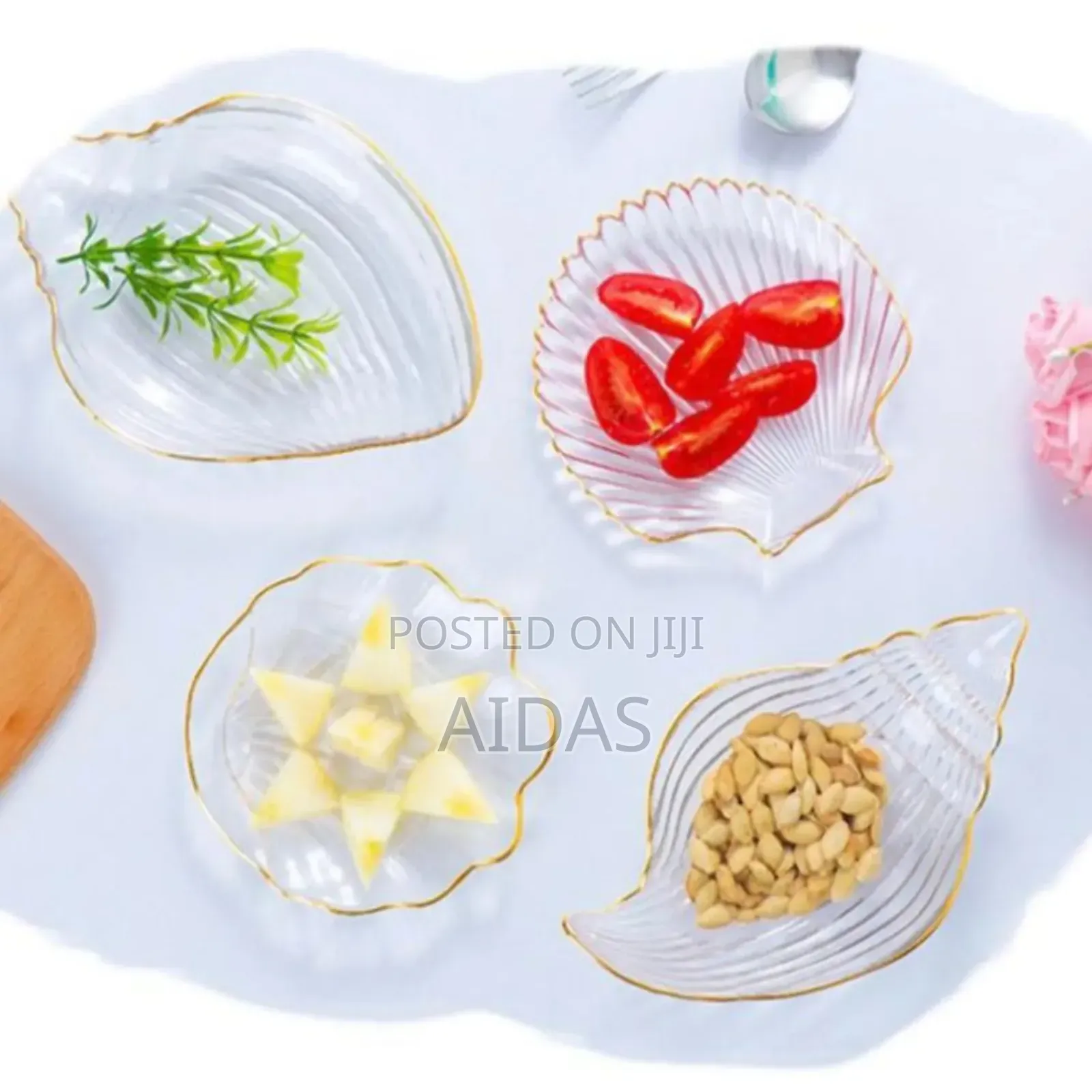 5 PCS Nordic Style Clear Conch Shape Dish
