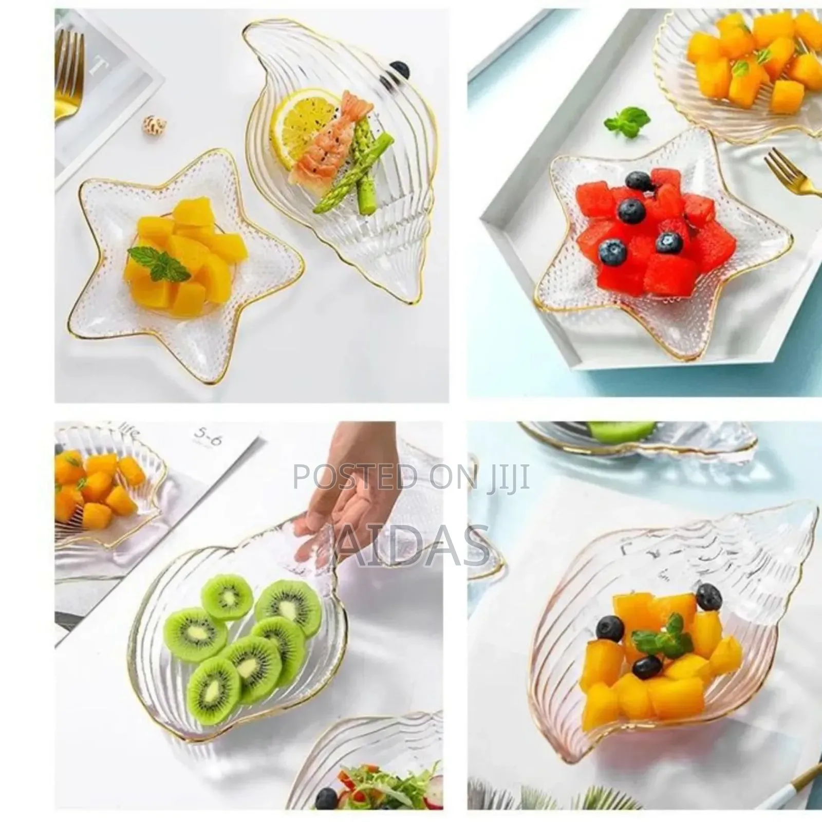 5 PCS Nordic Style Clear Conch Shape Dish