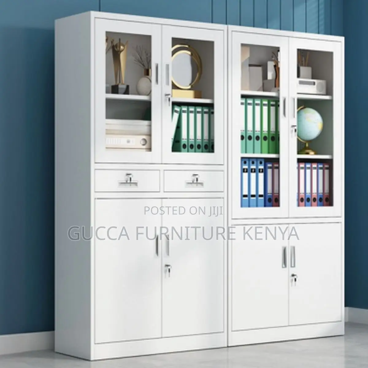 Cabinets: Dove Grey Steel Supplies Cabinet With Locker