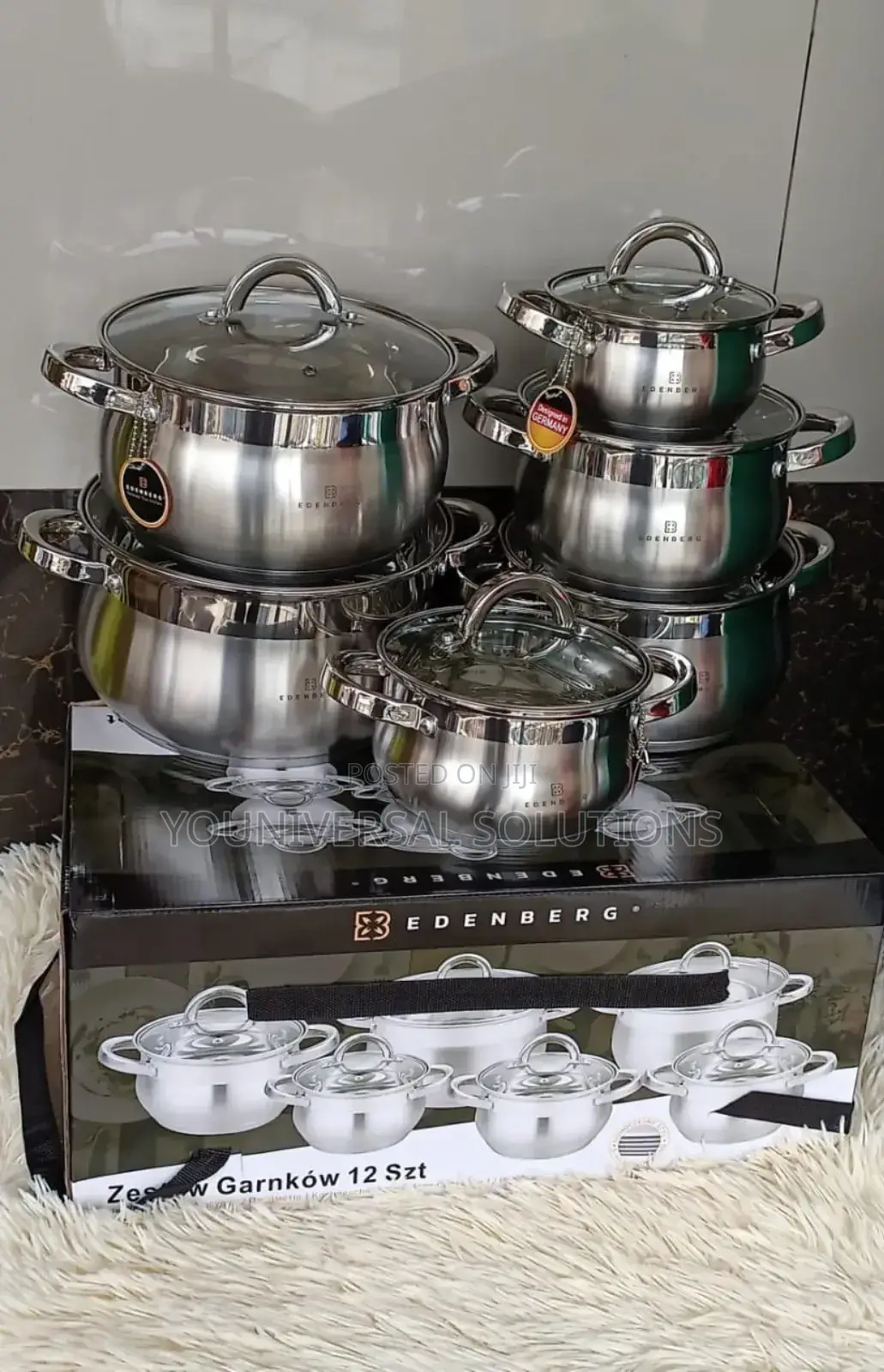 12 Pieces Edenburg EB-4065 Stainless Steel Cookware Set