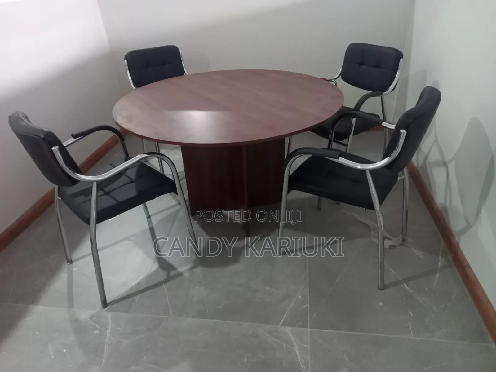 Round Boardroom Table Plus 4 Chairs