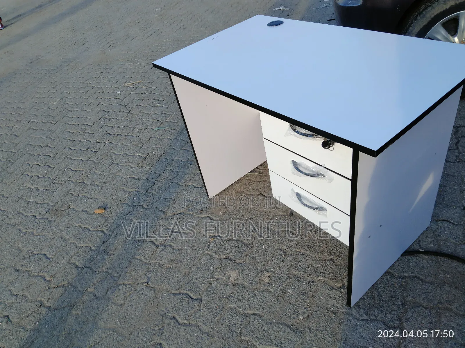 1.2m White Study Desk