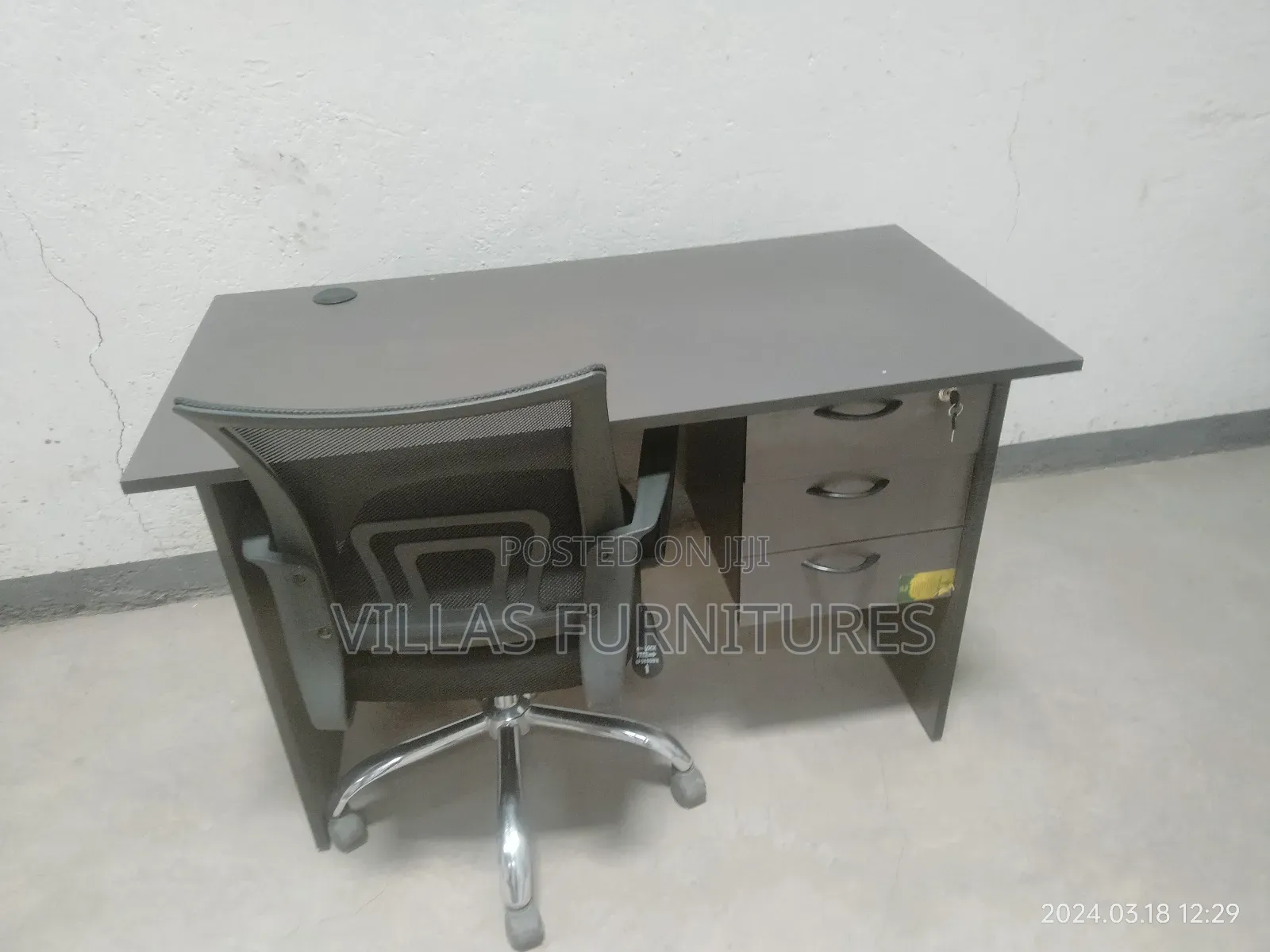 1.2m Office Desk and Revolving Mesh Chair