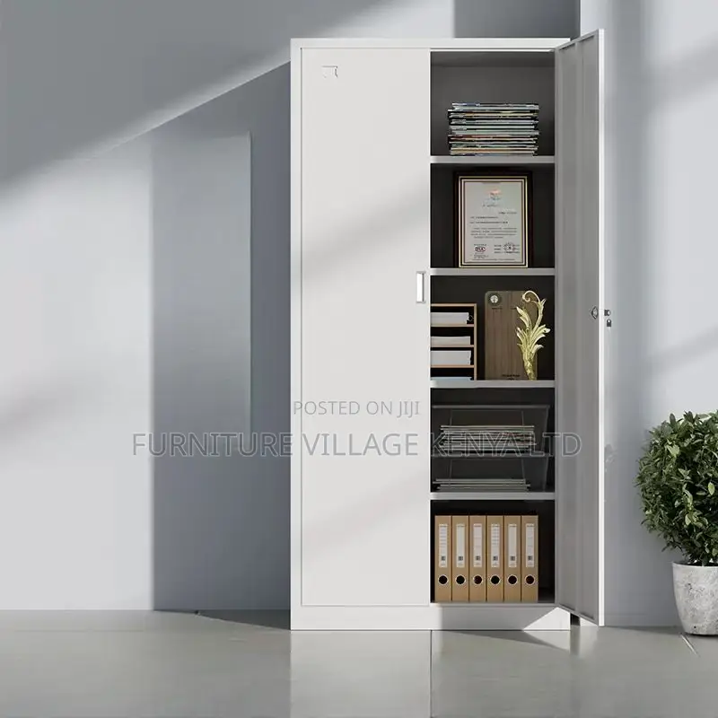 Metal Storage Cabinet; 2-Door Steel Office Cabinet