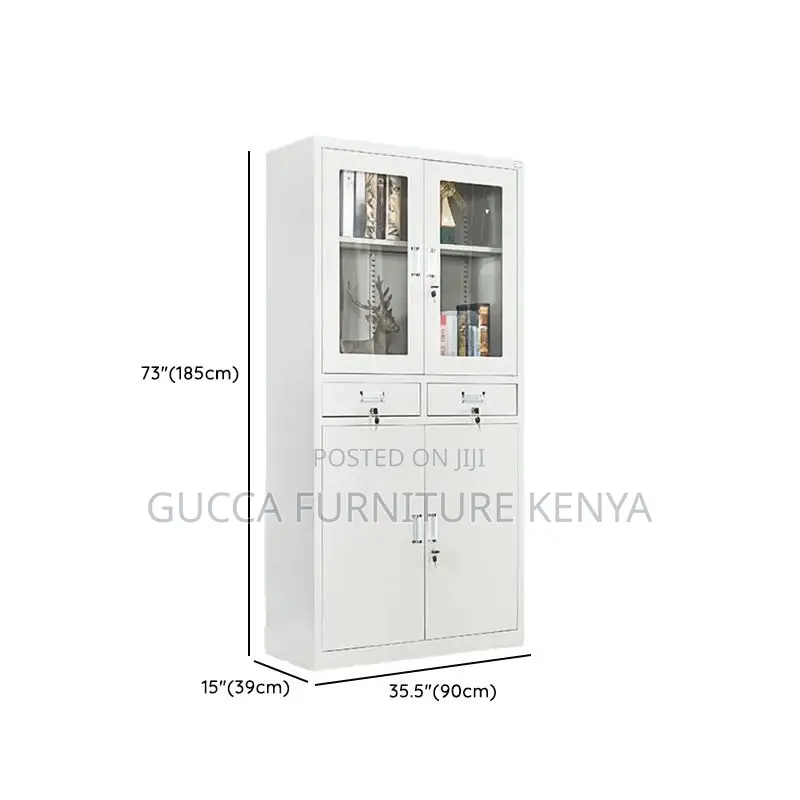 Cabinets:2-Door Steel Dove Grey Office Storage Cabinet