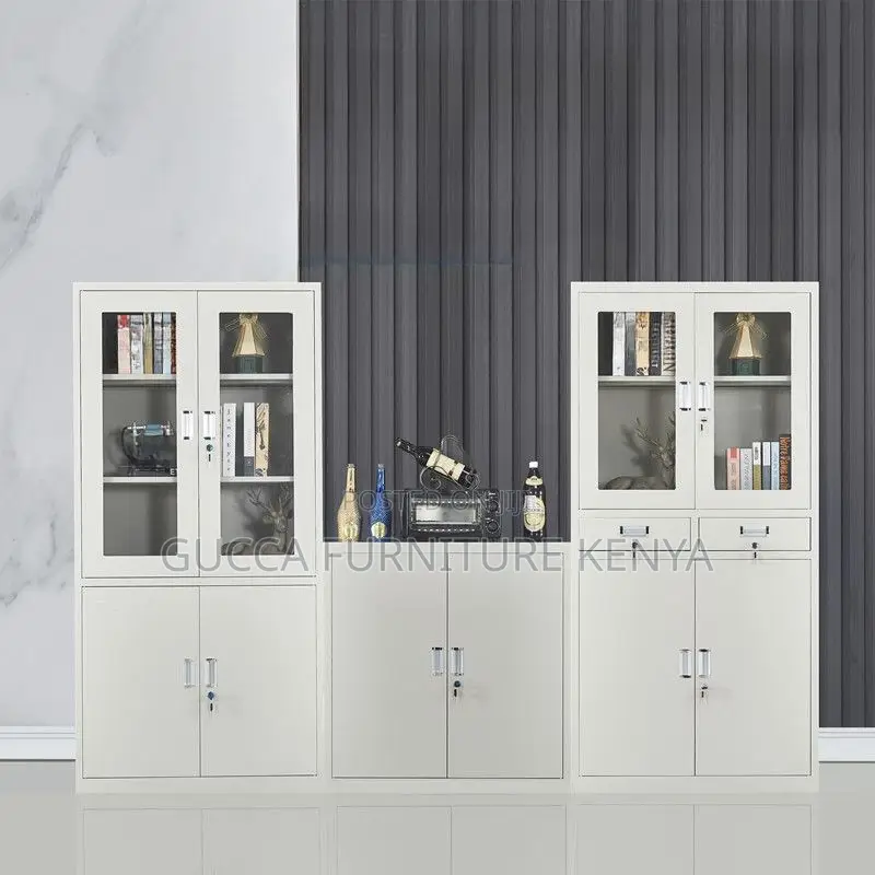 Cabinets:2-Door Steel Dove Grey Office Storage Cabinet