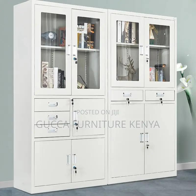 Cabinets:2-Door Steel Dove Grey Office Storage Cabinet