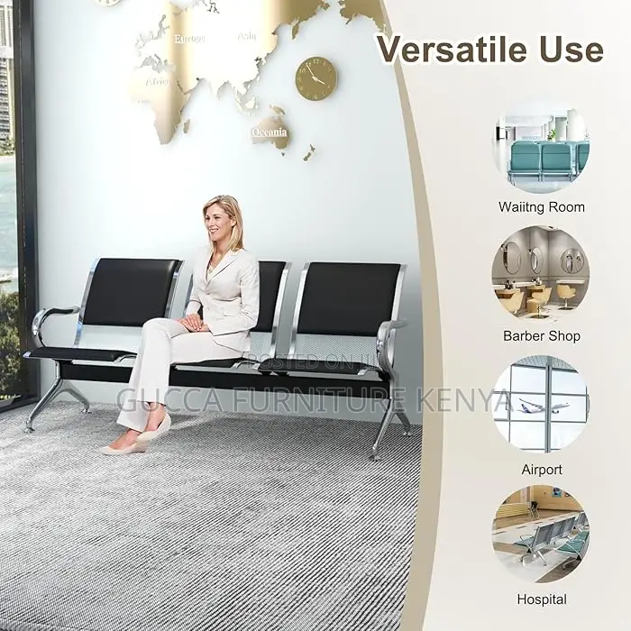Benches:3-Link Padded Waiting Lobby Office Bench