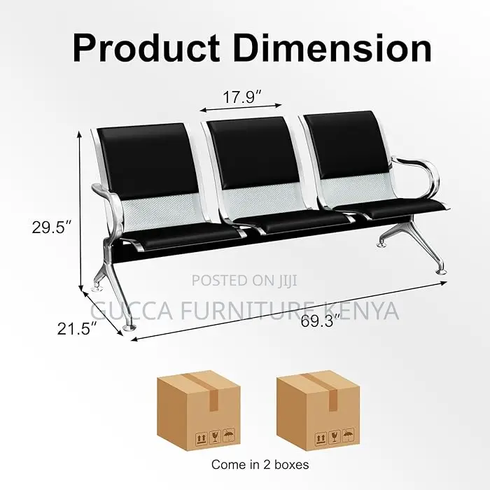 Benches:3-Link Padded Waiting Lobby Office Bench