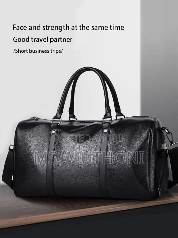 Black Black Retro New Fashion Short Trip Travel Bag