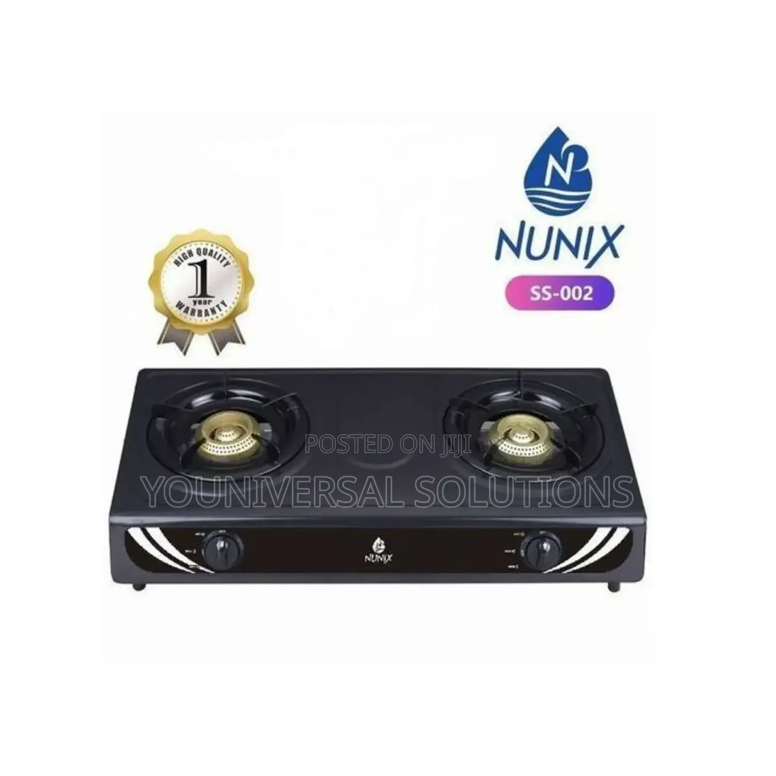 Nunix Auto Ignition Table Top 2 Burner Gas Cooker