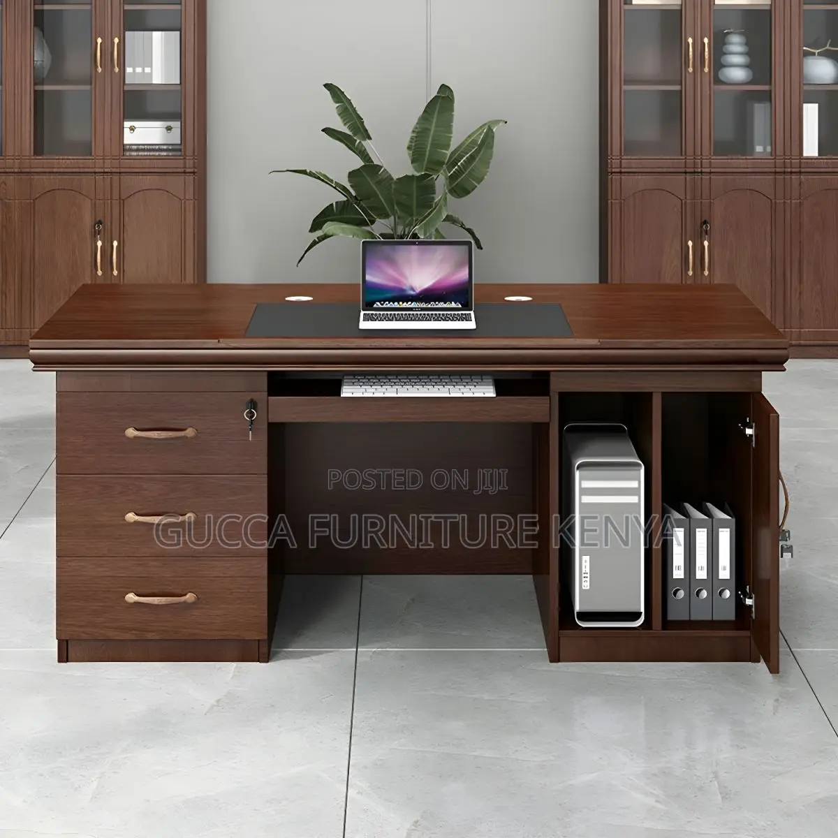 Office Tables:120cm Boss Office Desk With Drawers and Lock
