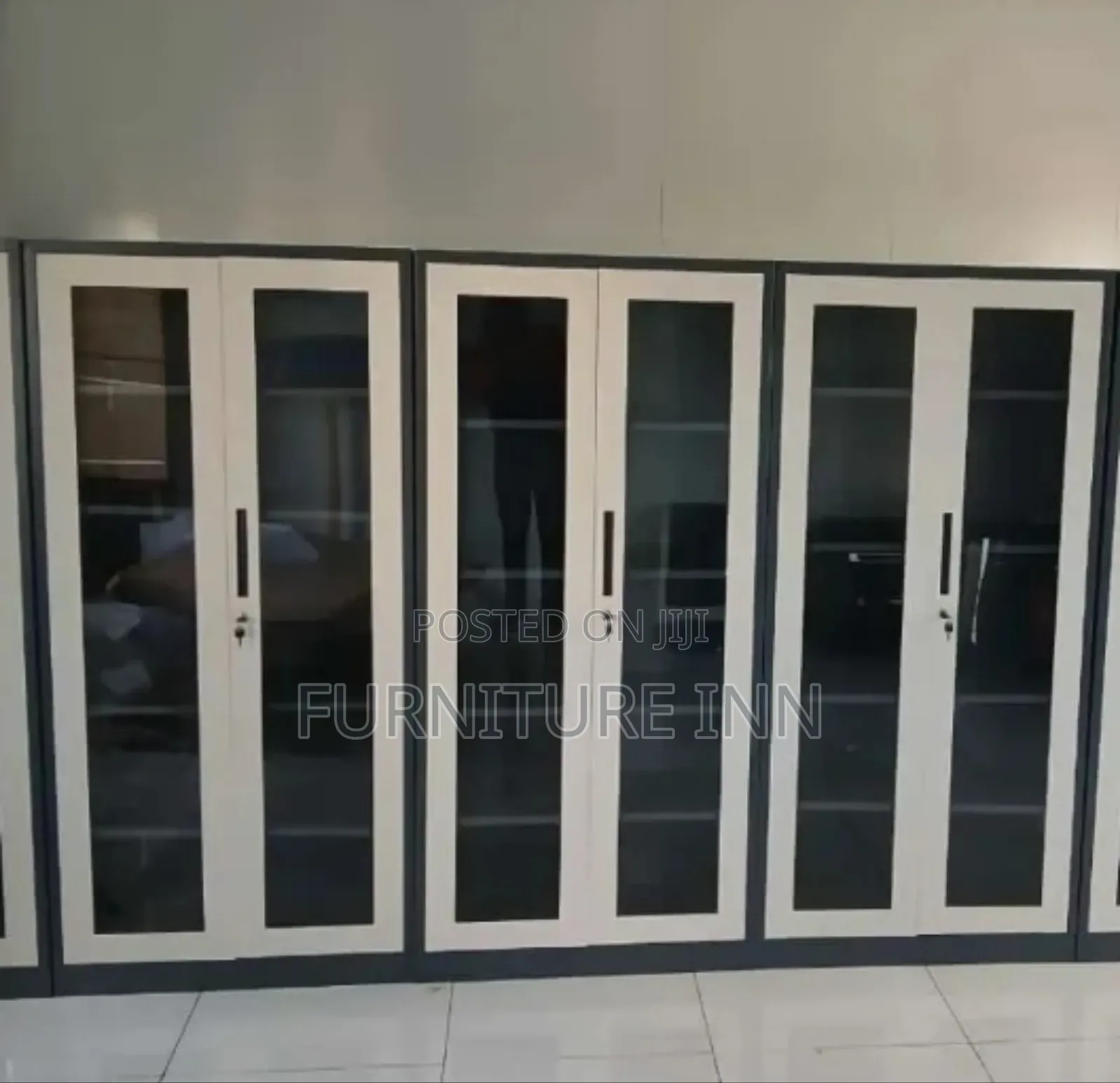 Metallic 2 Door Full Glass File Cabinet
