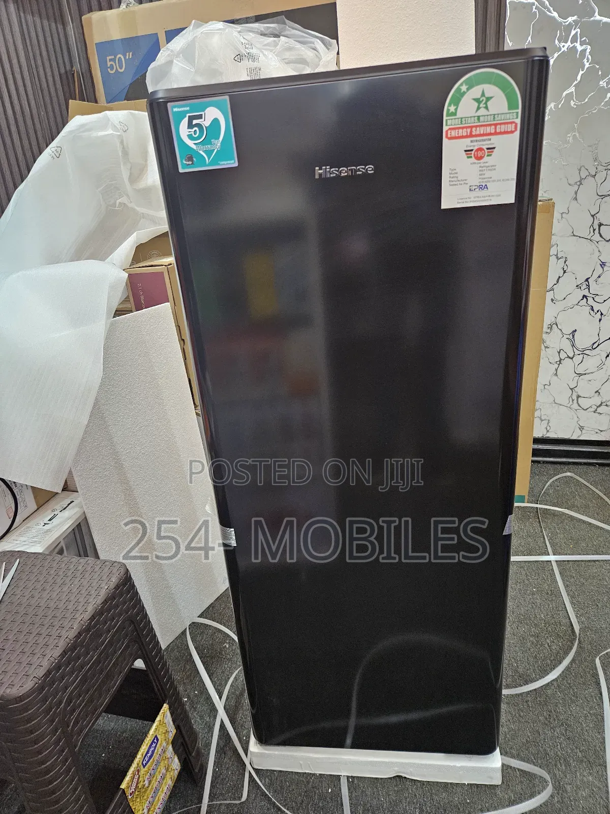 Hisense Single Door Fridge 176l (Black) Ref176dr