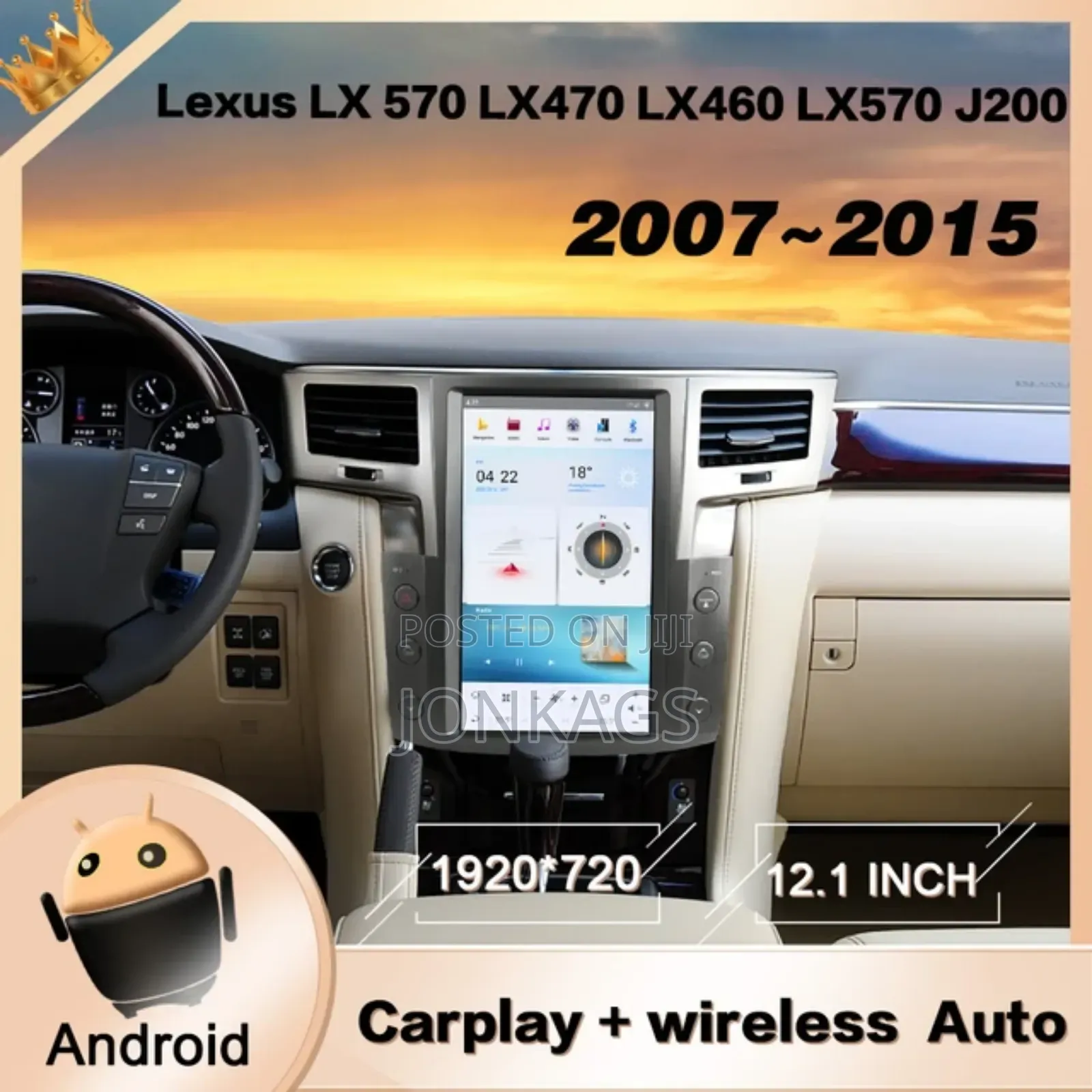 Android Vertical Radio For Lexus 570 , 2007-2015
