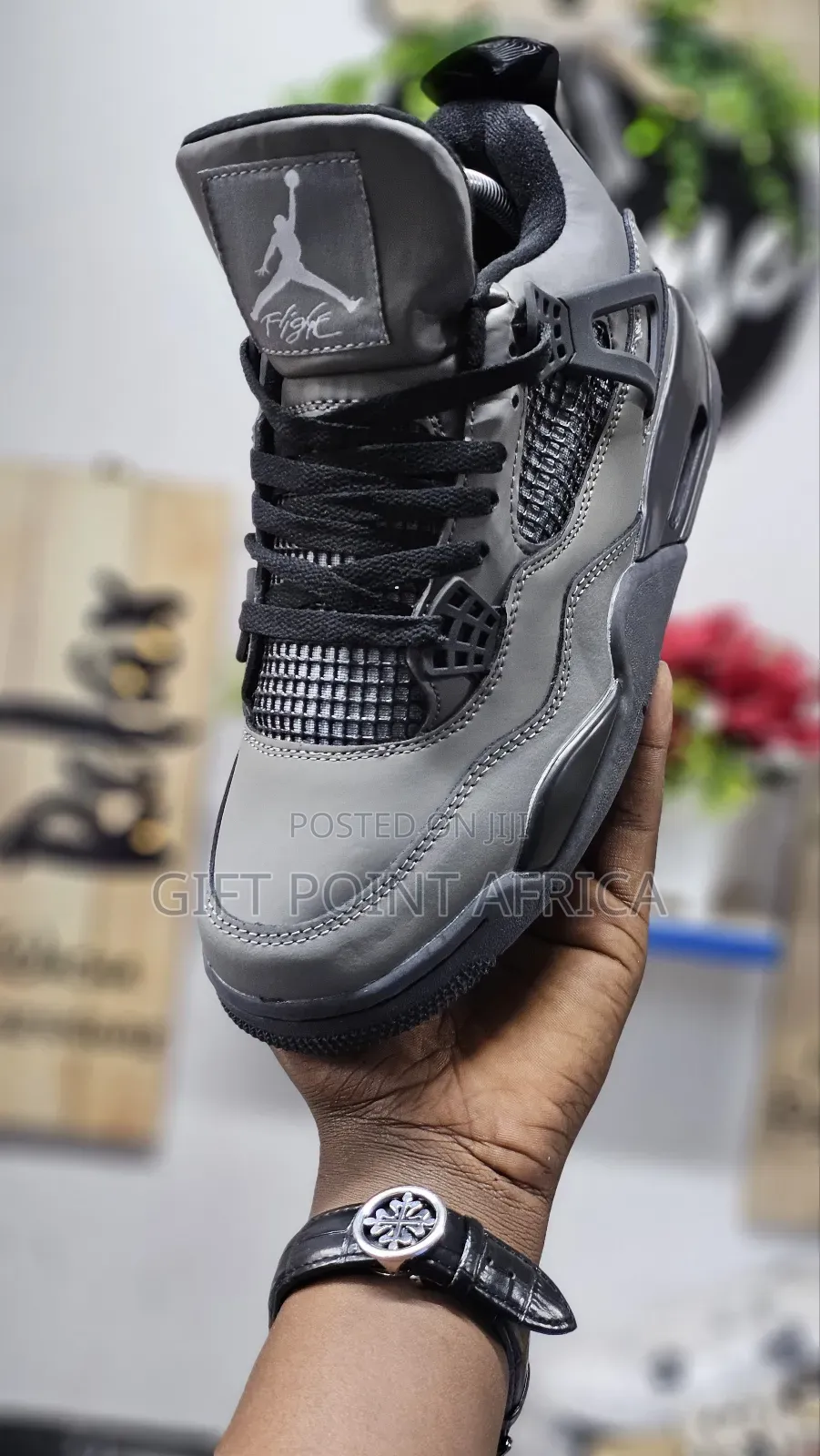 Grey Jordan 4 Unisex Sneakers