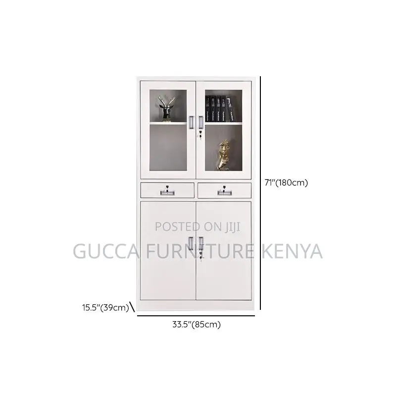 Cabinets:Simple 2-Door Steel Storage Cabinet With Drawers
