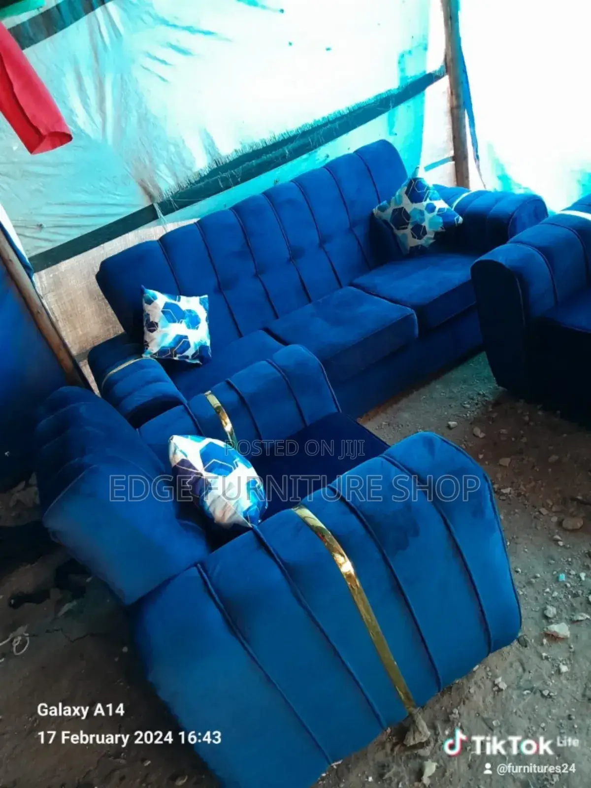 Blue 3,1,1 Five Seater Sofa Ready by Order