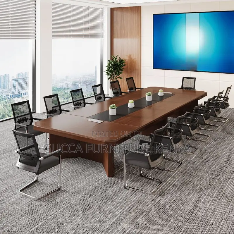 Boardroom Tables:2400mm Mahogany Rectangle Boardroom Table