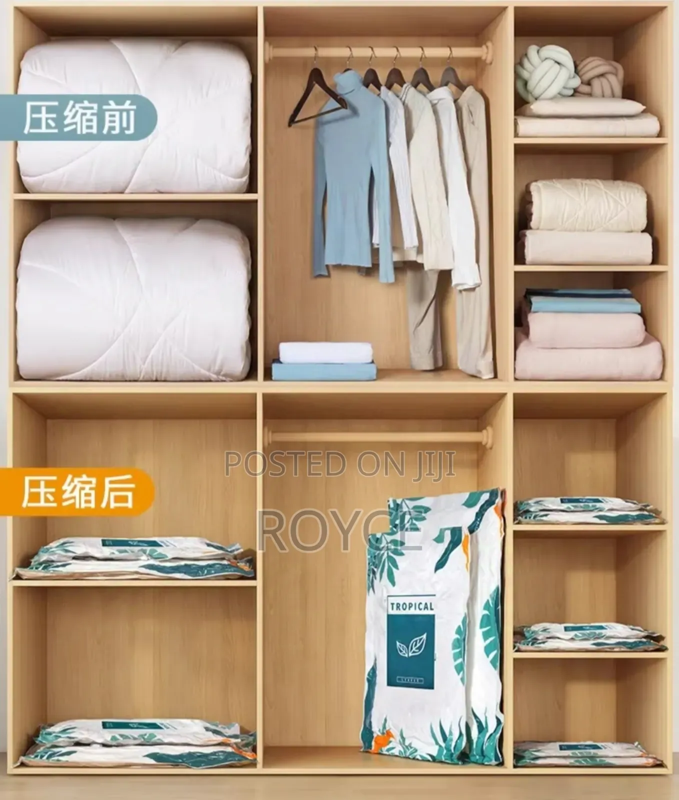 4pcs Vacuum Storage Bags With Electric Pump