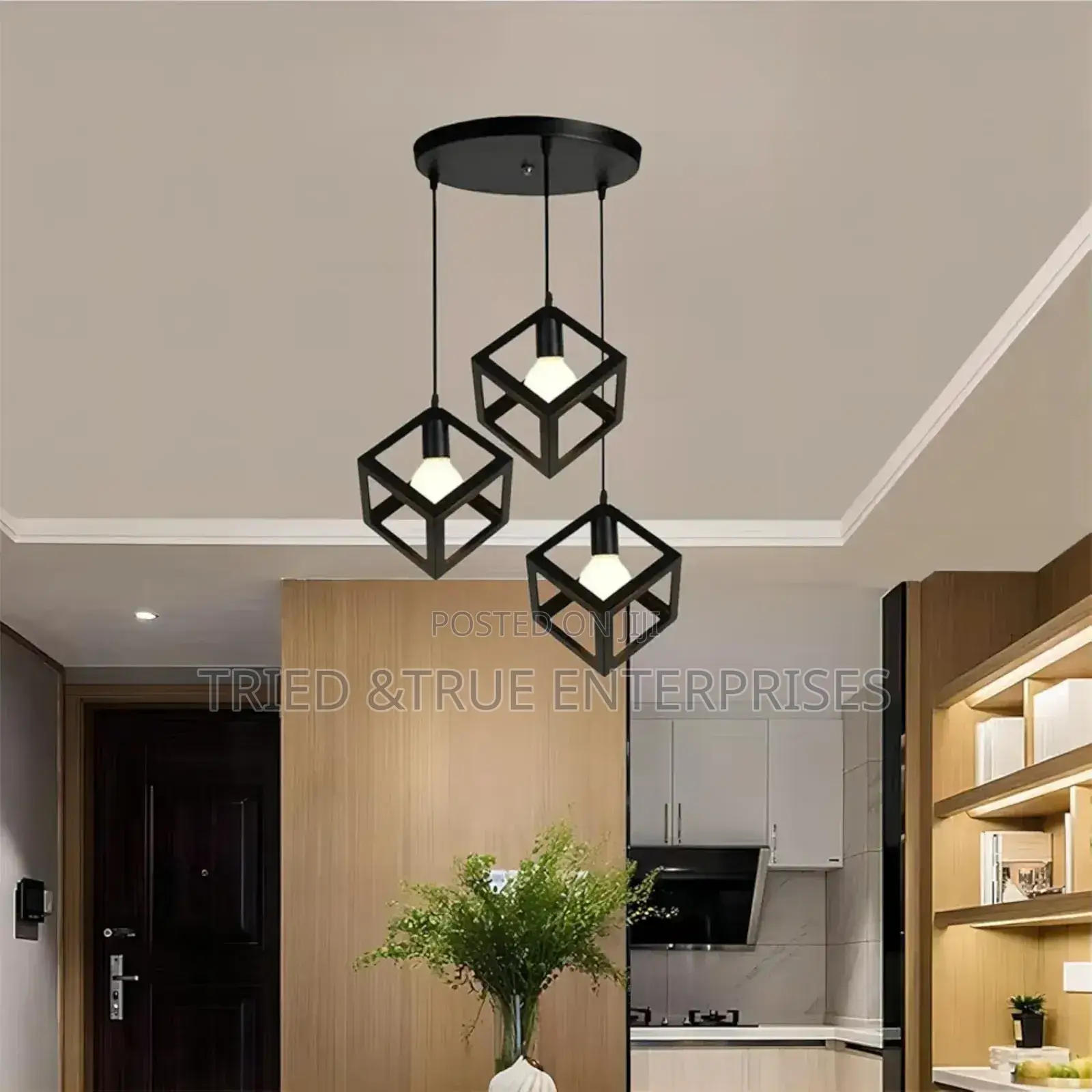 3 in 1 Flat Base Cube Hanging Pendants Lights Tsw4