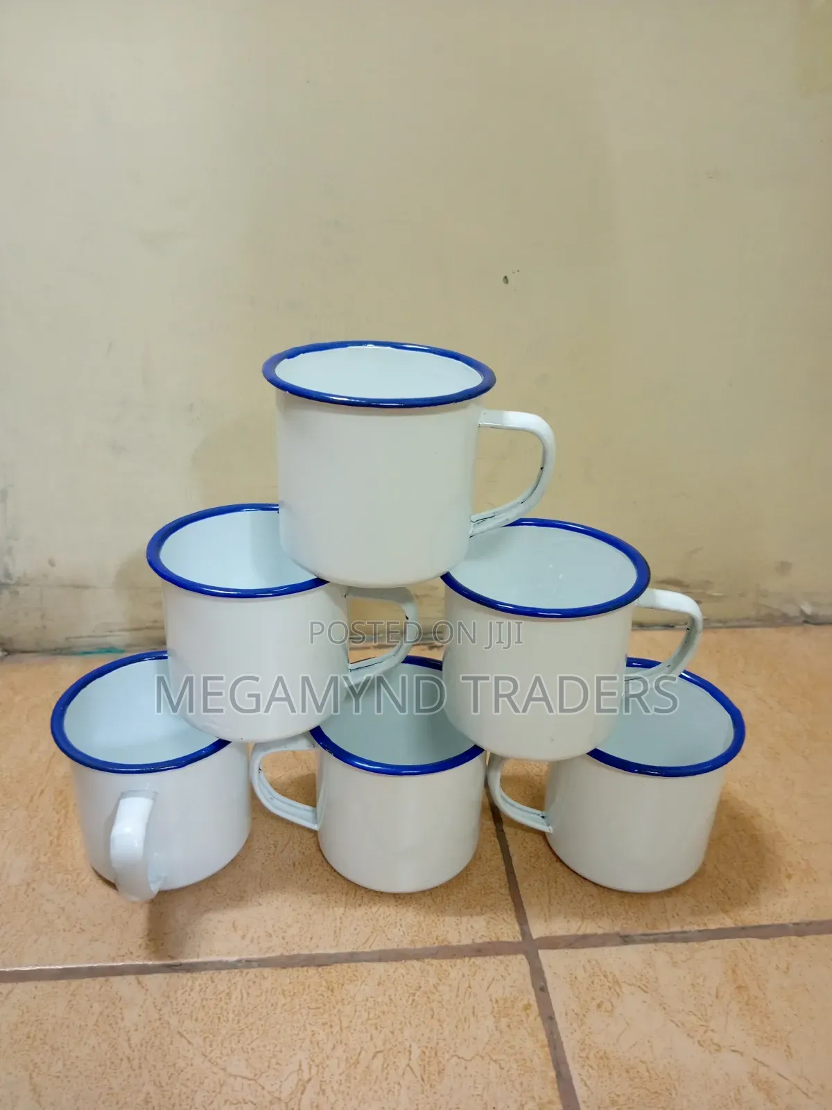 Enamel Cups/12pc Old-Fashioned Mugs/African Cups