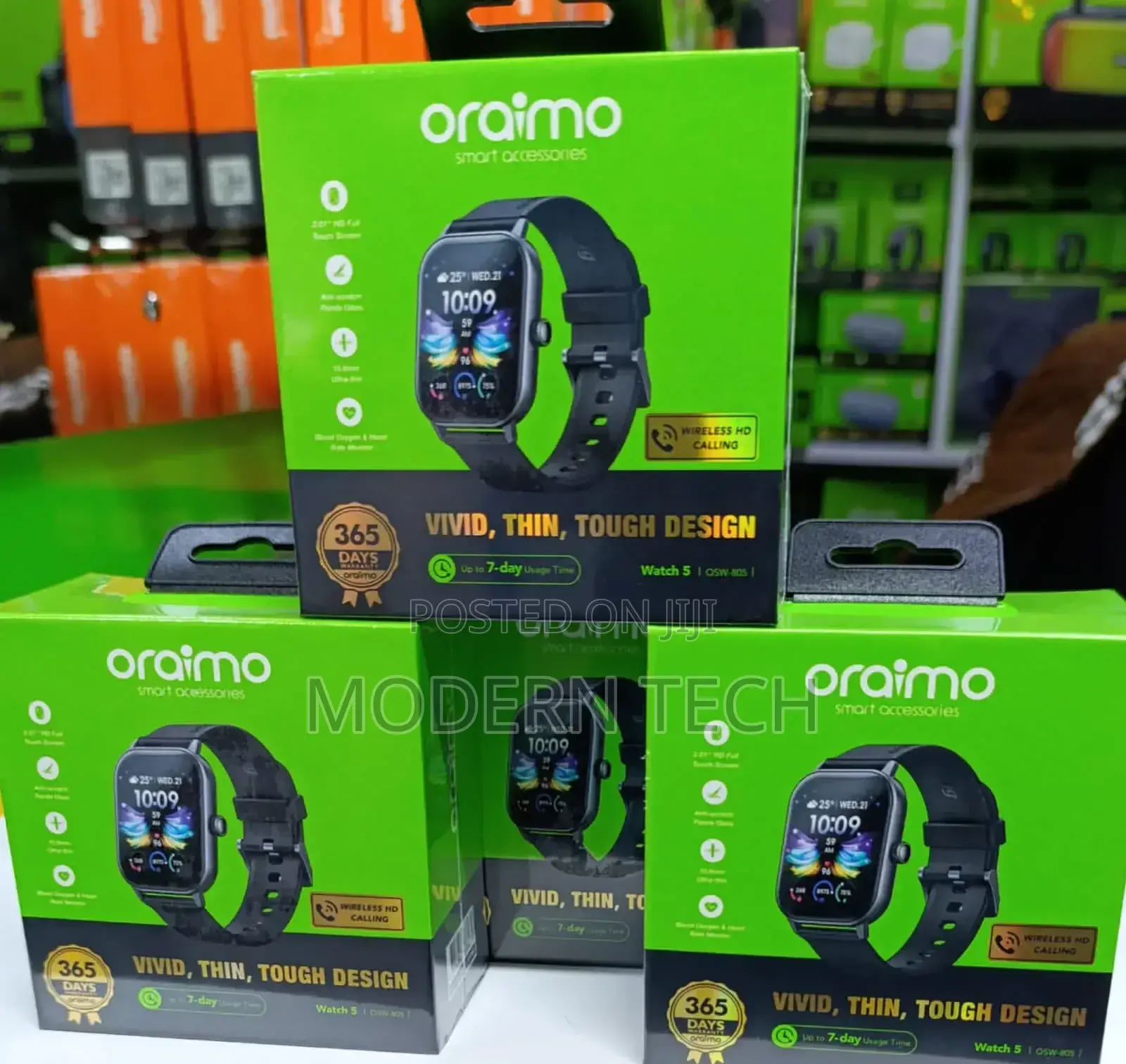 Oraimo Watch 5 2.01" HD Panda Glass 1ATM Smart Watch
