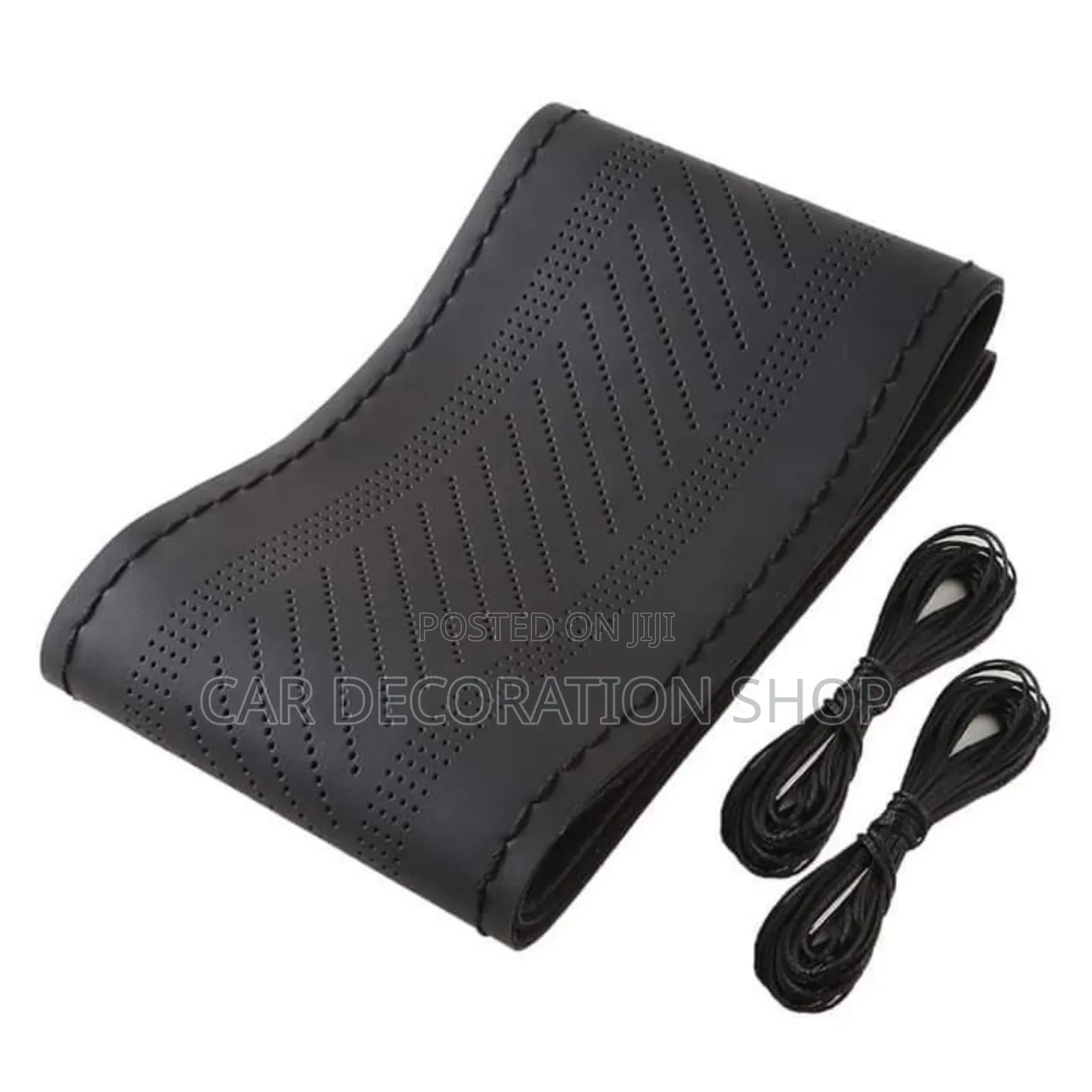 Black Stitches Steering Cover Fits All Car Models