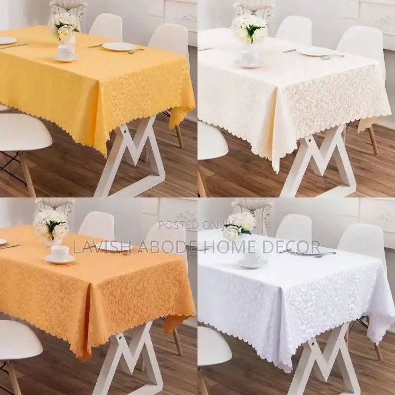 Rectangular Table Cloth - White, Pink, Golden, Blue , Lilac