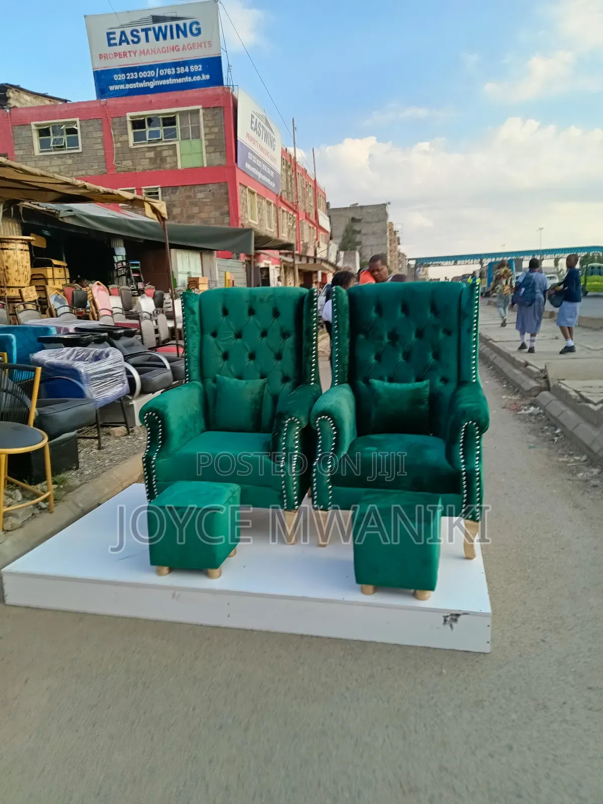 Pedicure Set, 2 Pedicure Seats, 2 Stools And Podium